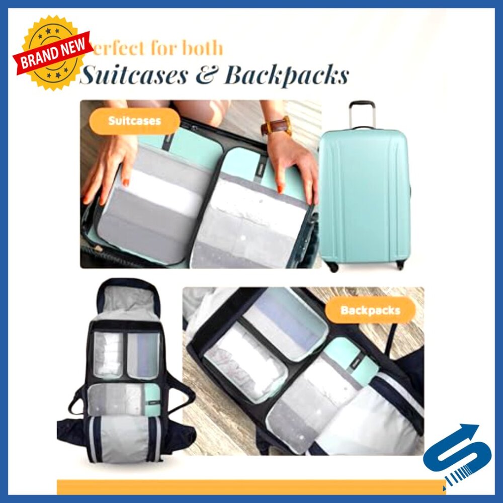 6-Piece Compression Packing Cube Set with Laundry… - image 6